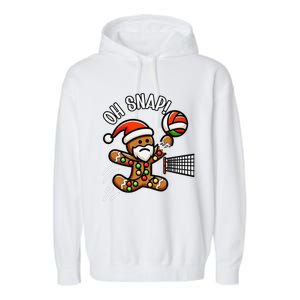 Oh Snap Gingerbreadman Christmas Volleyball Garment-Dyed Fleece Hoodie