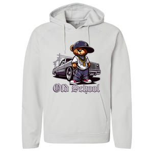 Old School Hip Hop Teddy Bear Lowrider Chicano Culture Cute Performance Fleece Hoodie