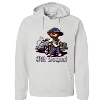 Old School Hip Hop Teddy Bear Lowrider Chicano Culture Cute Performance Fleece Hoodie