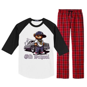 Old School Hip Hop Teddy Bear Lowrider Chicano Culture Cute Raglan Sleeve Pajama Set