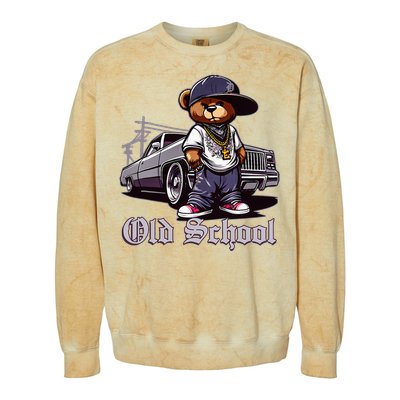 Old School Hip Hop Teddy Bear Lowrider Chicano Culture Cute Colorblast Crewneck Sweatshirt