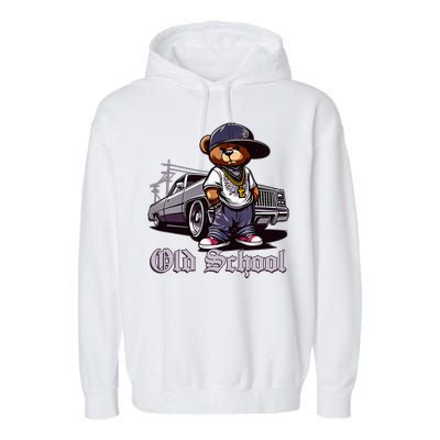 Old School Hip Hop Teddy Bear Lowrider Chicano Culture Cute Garment-Dyed Fleece Hoodie