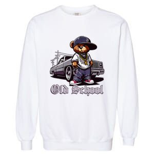 Old School Hip Hop Teddy Bear Lowrider Chicano Culture Cute Garment-Dyed Sweatshirt