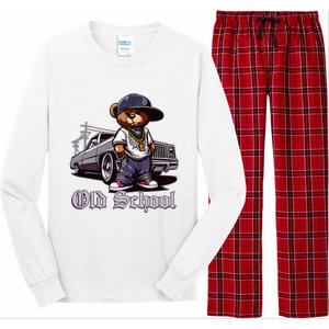 Old School Hip Hop Teddy Bear Lowrider Chicano Culture Cute Long Sleeve Pajama Set