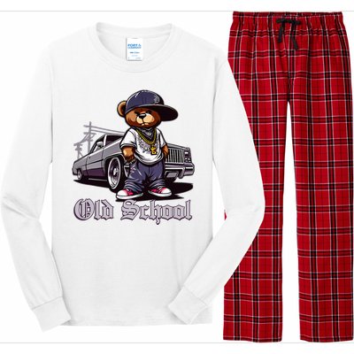 Old School Hip Hop Teddy Bear Lowrider Chicano Culture Cute Long Sleeve Pajama Set