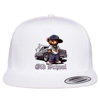 Old School Hip Hop Teddy Bear Lowrider Chicano Culture Cute Flat Bill Trucker Hat