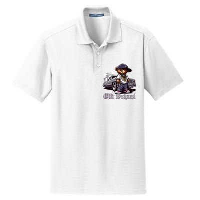 Old School Hip Hop Teddy Bear Lowrider Chicano Culture Cute Dry Zone Grid Polo