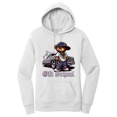 Old School Hip Hop Teddy Bear Lowrider Chicano Culture Cute Women's Pullover Hoodie