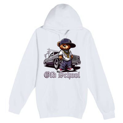 Old School Hip Hop Teddy Bear Lowrider Chicano Culture Cute Premium Pullover Hoodie