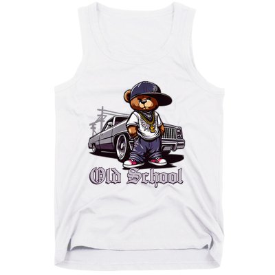 Old School Hip Hop Teddy Bear Lowrider Chicano Culture Cute Tank Top