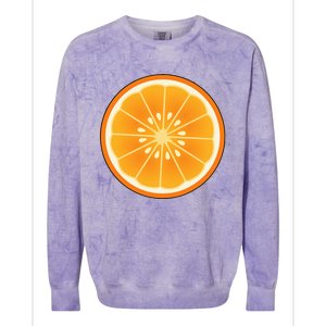 Orange Slice Halloween Costume Fun and Easy Fruit DressUp Colorblast Crewneck Sweatshirt