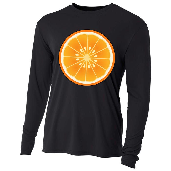 Orange Slice Halloween Costume Fun and Easy Fruit DressUp Cooling Performance Long Sleeve Crew