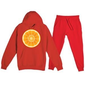 Orange Slice Halloween Costume Fun and Easy Fruit DressUp Premium Hooded Sweatsuit Set