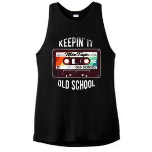 Old School Hip Hop 80s 90s Mixtape Graphic Ladies PosiCharge Tri-Blend Wicking Tank