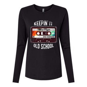 Old School Hip Hop 80s 90s Mixtape Graphic Womens Cotton Relaxed Long Sleeve T-Shirt