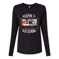 Old School Hip Hop 80s 90s Mixtape Graphic Womens Cotton Relaxed Long Sleeve T-Shirt