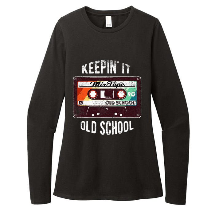 Old School Hip Hop 80s 90s Mixtape Graphic Womens CVC Long Sleeve Shirt