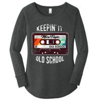 Old School Hip Hop 80s 90s Mixtape Graphic Women's Perfect Tri Tunic Long Sleeve Shirt