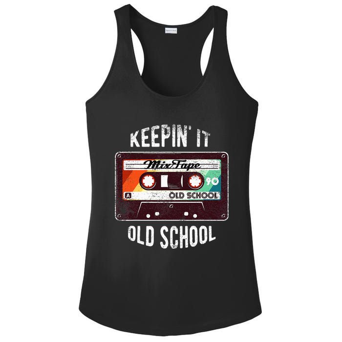 Old School Hip Hop 80s 90s Mixtape Graphic Ladies PosiCharge Competitor Racerback Tank