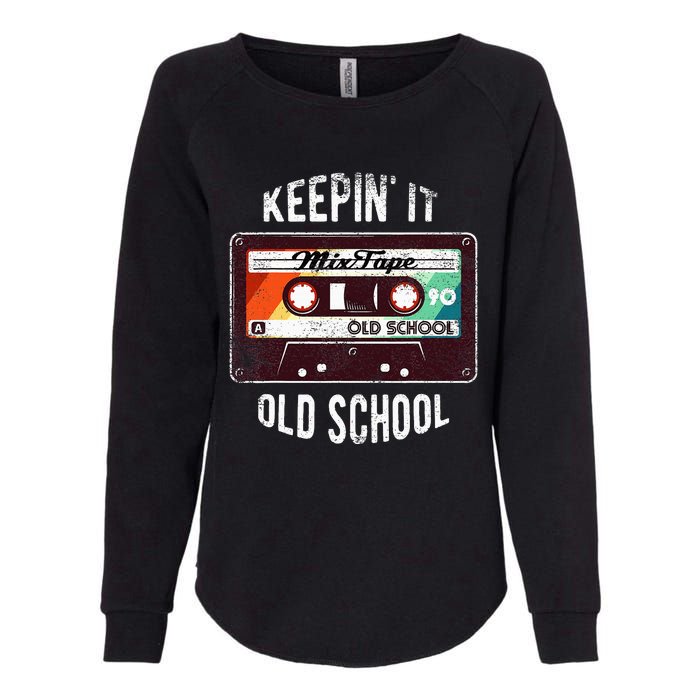 Old School Hip Hop 80s 90s Mixtape Graphic Womens California Wash Sweatshirt