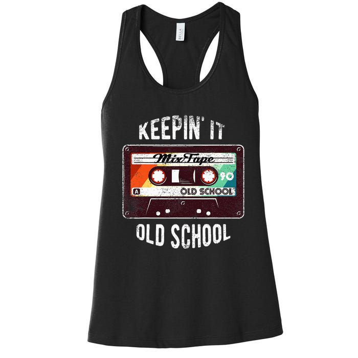 Old School Hip Hop 80s 90s Mixtape Graphic Women's Racerback Tank