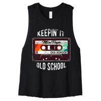 Old School Hip Hop 80s 90s Mixtape Graphic Women's Racerback Cropped Tank