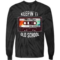 Old School Hip Hop 80s 90s Mixtape Graphic Tie-Dye Long Sleeve Shirt