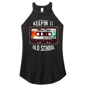 Old School Hip Hop 80s 90s Mixtape Graphic Women's Perfect Tri Rocker Tank