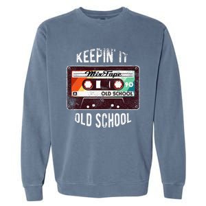 Old School Hip Hop 80s 90s Mixtape Graphic Garment-Dyed Sweatshirt