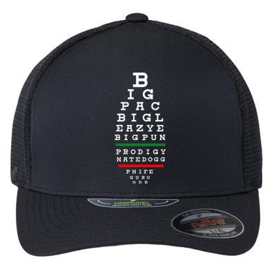 Old School Hip Hop Music Rap Legends Eye Chart 90s Hiphop Flexfit Unipanel Trucker Cap