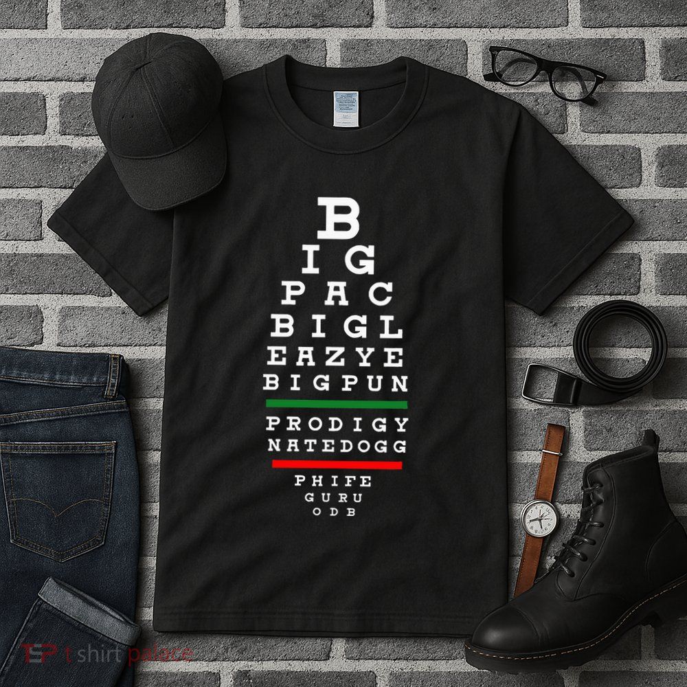 Old School Hip Hop Music Rap Legends Eye Chart 90s Hiphop Tall T-Shirt