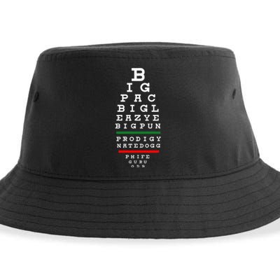 Old School Hip Hop Music Rap Legends Eye Chart 90s Hiphop Sustainable Bucket Hat