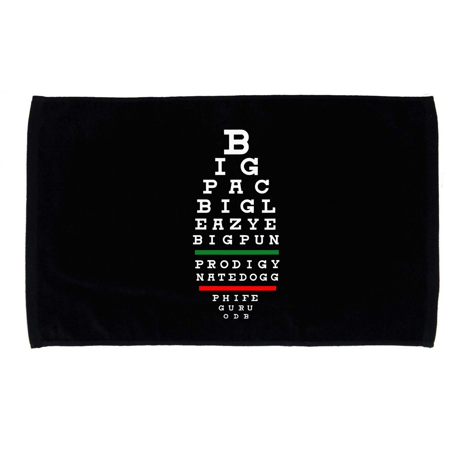 Old School Hip Hop Music Rap Legends Eye Chart 90s Hiphop Microfiber Hand Towel