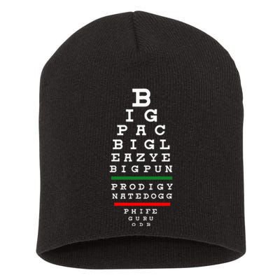 Old School Hip Hop Music Rap Legends Eye Chart 90s Hiphop Short Acrylic Beanie