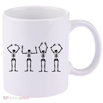 OHIO Skeleton Halloween Funny Ohio State 11oz C Handle Ceramic Mug