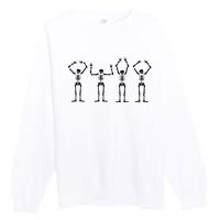 OHIO Skeleton Halloween Funny Ohio State Premium Crewneck Sweatshirt