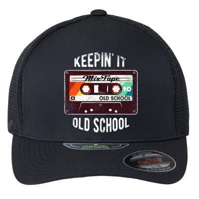 Old School Hip Hop 80s 90s Mixtape Graphic Flexfit Unipanel Trucker Cap