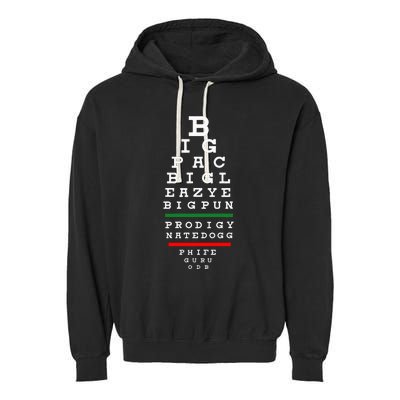 Old School Hip Hop Music Rap Legends Eye Chart 90s Hip Hop Garment-Dyed Fleece Hoodie