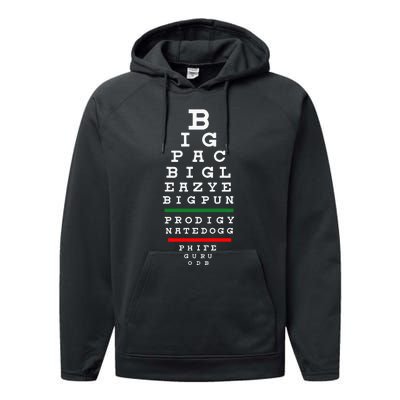 Old School Hip Hop Music Rap Legends Eye Chart 90s Hip Hop Performance Fleece Hoodie