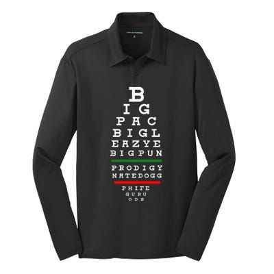 Old School Hip Hop Music Rap Legends Eye Chart 90s Hip Hop Silk Touch Performance Long Sleeve Polo