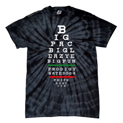 Old School Hip Hop Music Rap Legends Eye Chart 90s Hip Hop Tie-Dye T-Shirt