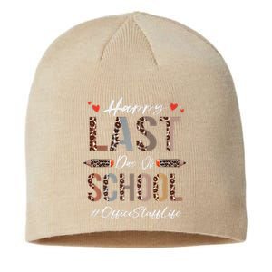 Office Staff Happy Last Day Of School Summer Funny Leopard Premium Sustainable Beanie