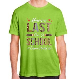 Office Staff Happy Last Day Of School Summer Funny Leopard Adult ChromaSoft Performance T-Shirt