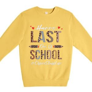 Office Staff Happy Last Day Of School Summer Funny Leopard Premium Crewneck Sweatshirt