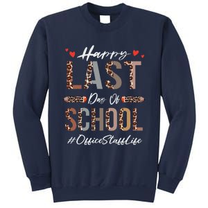 Office Staff Happy Last Day Of School Summer Funny Leopard Sweatshirt