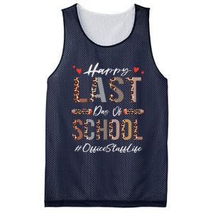 Office Staff Happy Last Day Of School Summer Funny Leopard Mesh Reversible Basketball Jersey Tank