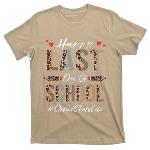 Office Staff Happy Last Day Of School Summer Funny Leopard T-Shirt