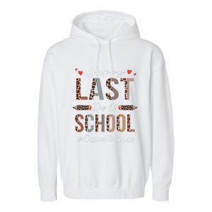 Office Staff Happy Last Day Of School Summer Funny Leopard Garment-Dyed Fleece Hoodie