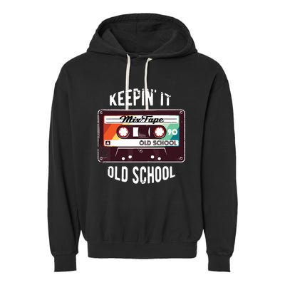 Old School Hip Hop 80s 90s Mixtape Graphic Garment-Dyed Fleece Hoodie