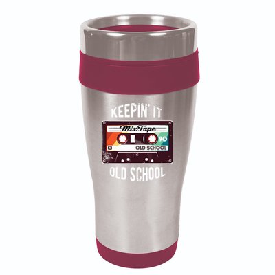 Old School Hip Hop 80s 90s Mixtape Graphic 16oz Travel Tumbler